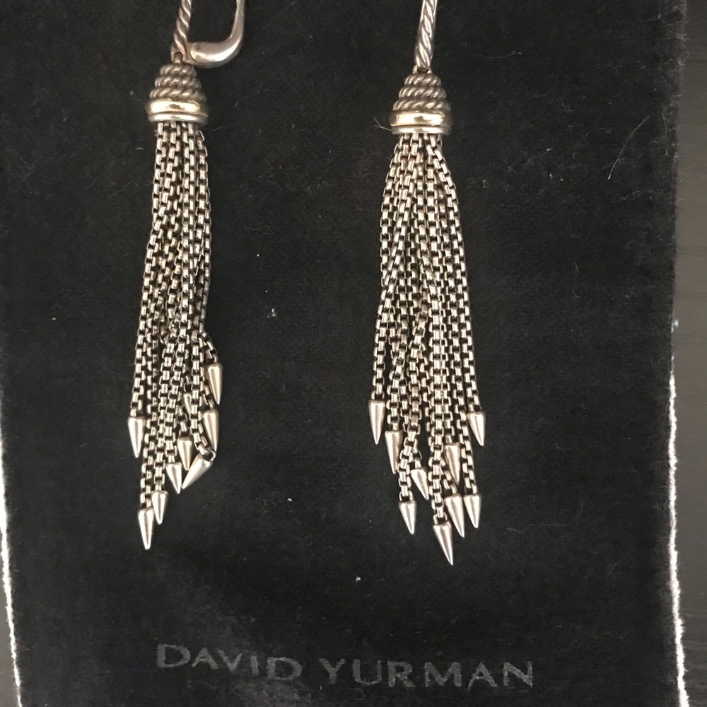 David Yurman chain tassel earrings